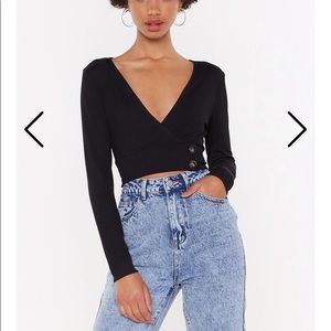 V ribbed crop top